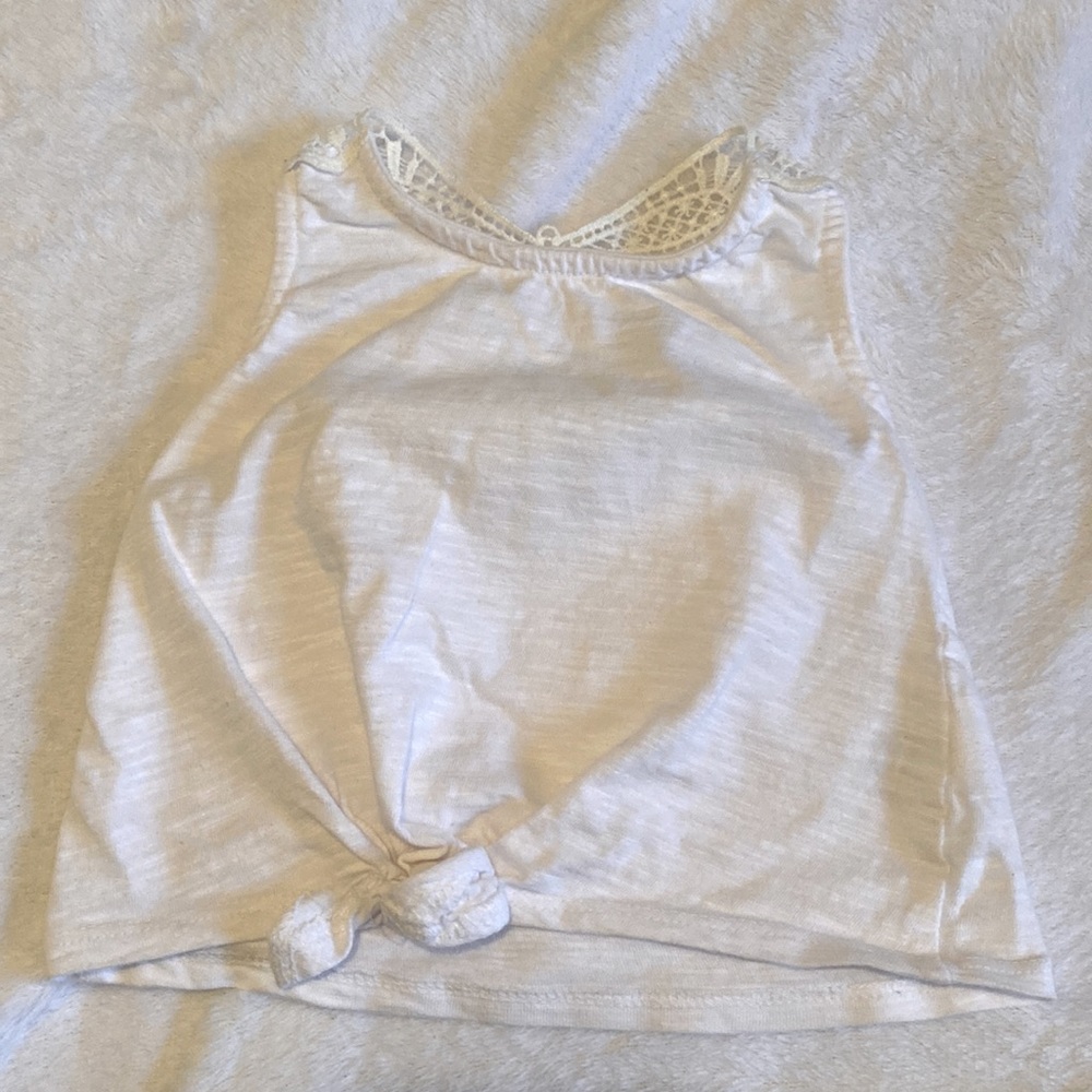 Cute white 9 month baby Tank with lace on back